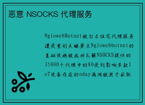恶意 NSOCKS 代理服务